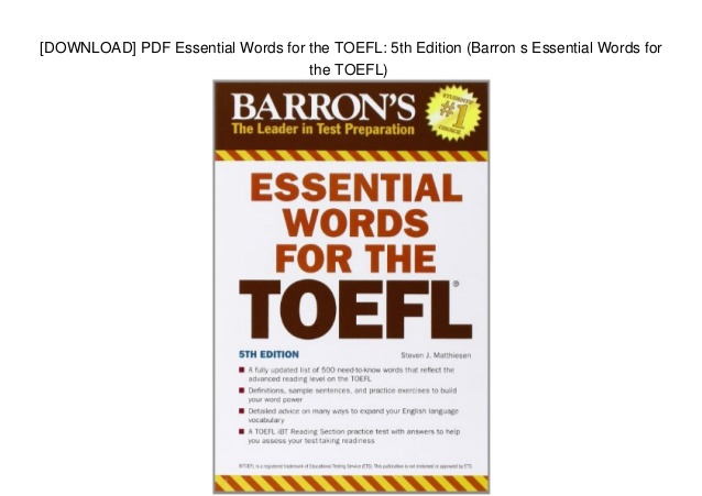 Essential words for the toefl barron